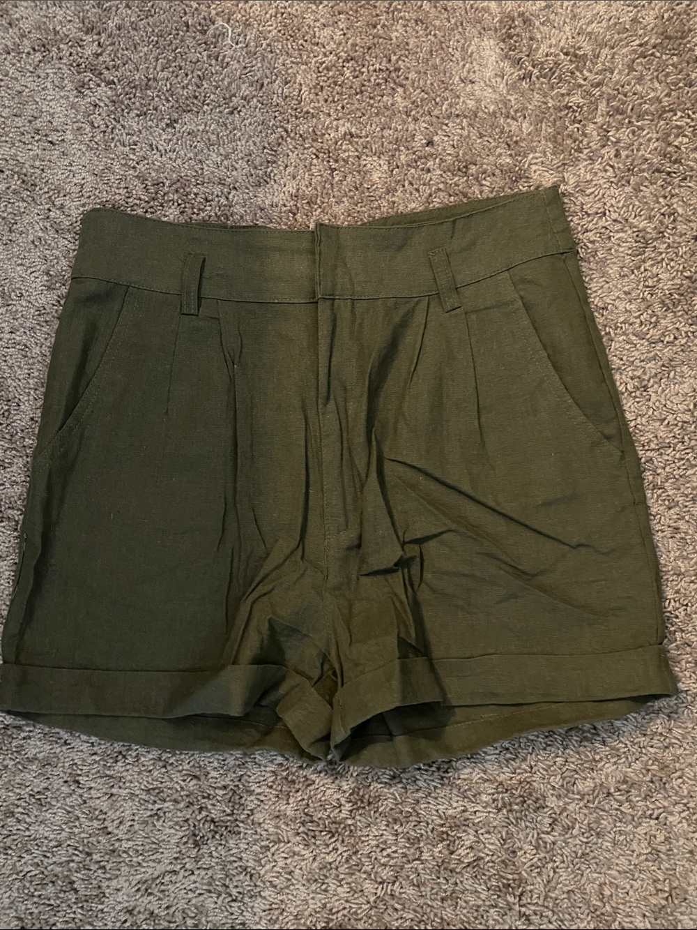 DC Olive Green Women's Pleated Shorts